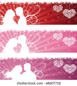 Set of a valentine's day banners.