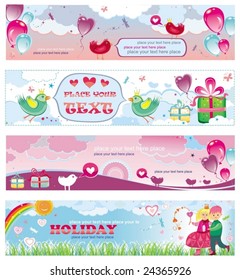 Set of Valentine's day banners 4