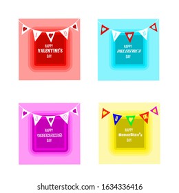 Set of valentine's day banners template 