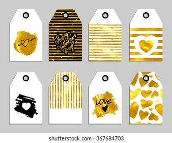 Set of Valentine's Day Brochures and Cards - vintage layouts - in vector. 10 eps