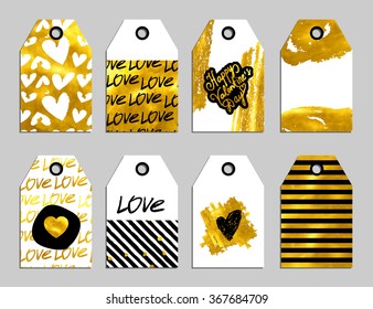 Set of Valentine's Day Brochures and Cards - vintage layouts - in vector. 10 eps
