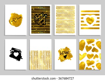 Set of Valentine's Day Brochures and Cards - vintage layouts - in vector. 10 eps