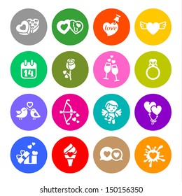 Set valentine's day buttons, vector signs