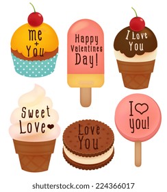 Set of Valentine's day  Card - Vector file EPS10