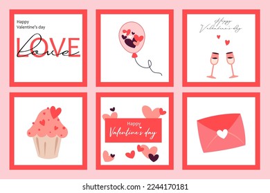 Set of Valentines day card.Holiday banners