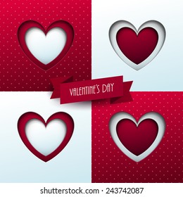 Set of Valentine`s day cards