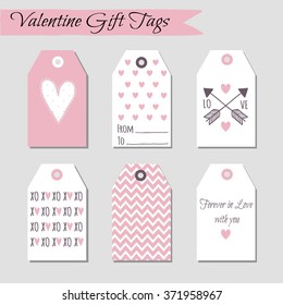 Set of Valentine's Day cards designs. Vector design templates for journal cards, scrapbooking cards, greeting cards, gift cards, patterns, art decoration etc