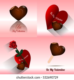Set of valentine's day cards, Vector illustration