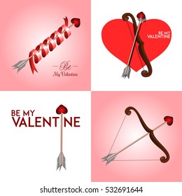 Set of valentine's day cards, Vector illustration