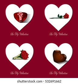 Set of valentine's day cards, Vector illustration