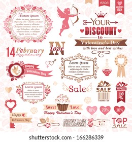 Set of Valentines Day design elements (color version)