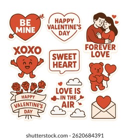 set of valentine's day elements