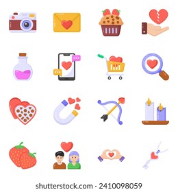 Set of Valentine's Day Flat Icons
