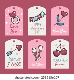 Set of Valentine's Day gift tags
