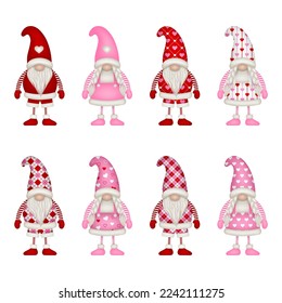 set of valentine's day gnomes