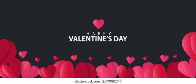 Set of Valentines Day greeting card. Trendy minimalist aesthetic design with hearts and copy space for text, valentine day template for promotional sale, background, banner or landing page template.