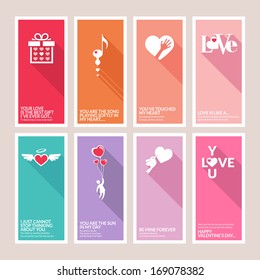 Set of Valentines day greeting cards