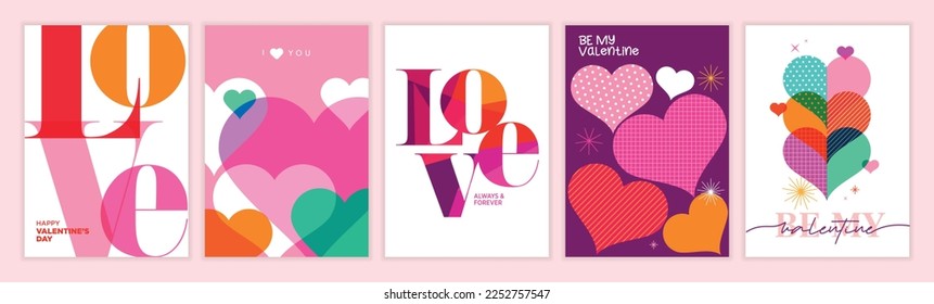 Set of Valentines day greeting cards and banners. Vector illustration concepts for background, greeting card, website and mobile website banner, social media banner, marketing material.