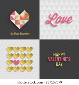 Set of Valentine's day greeting cards design