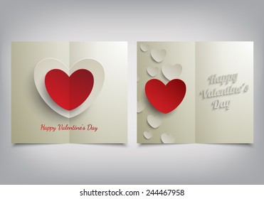 Set of Valentines Day greeting cards. Vector illustration eps 10