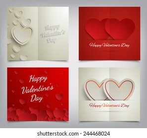 Set of Valentines Day greeting cards. Vector illustration eps 10