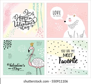 Set of Valentine's Day greeting cards