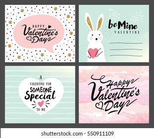 Set of Valentine's Day greeting cards