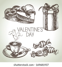 Set of Valentine's Day. Hand drawn illustrations