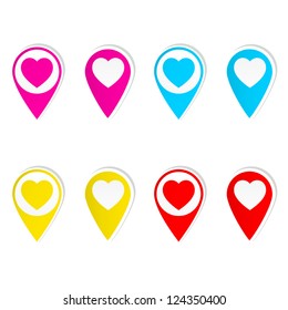 Set of Valentine's Day  heart paper frames. Vector illustration.