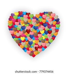 Set of Valentines Day Heart Sign Collection Set Vector Illustration EPS10