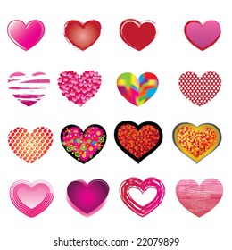 set of valentine`s day hearts