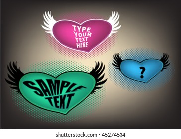 set of valentine's day hearts