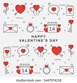 set of valentine's day icon on white background