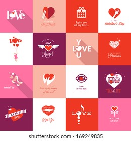 Set of Valentines day icons