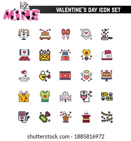 
Set of Valentines day icons.