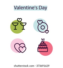 Set of Valentines day icons