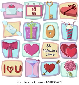 set of Valentine's day icons design elements