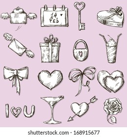 set of Valentine's day icons design elements
