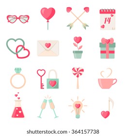 Set of Valentine's day icons elements collection