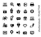 Set valentine's day icons, love on the Internet