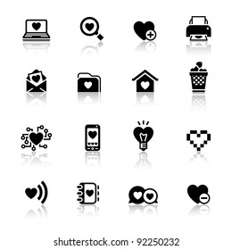 Set valentine's day icons, love on the Internet symbols