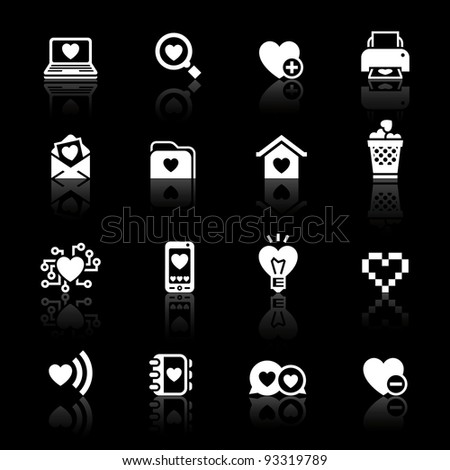 Set valentine's day icons. Love on the Internet symbols