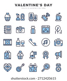 Set of Valentine'S Day Icons. Simple line art style icons pack.