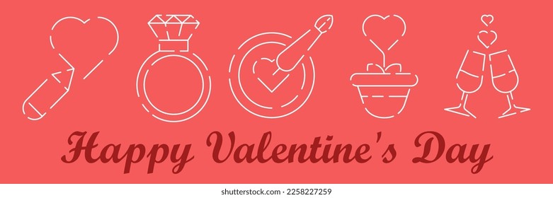 set of valentine's day icons, such as celebration, happy, romantic, heart, love 
