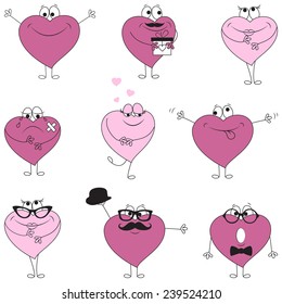 Set of Valentines day icons. Vector illustration