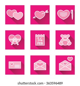 Set valentine's day icons vector