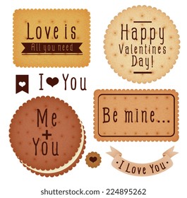 Set of Valentine's day  label - Vector file EPS10