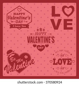 Set of Valentine's Day labels.