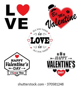 Set of Valentine's Day labels.