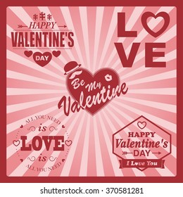 Set of Valentine's Day labels.